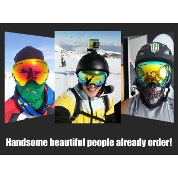 Gogle narciarskie, snowboardowe, OTG UV400 wymienne soczewk sztywny futerał [13180000407]